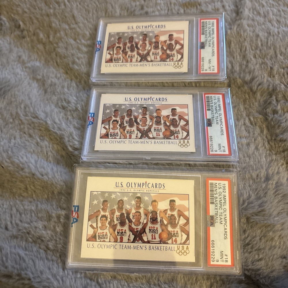 1992 Impel Olympicards US Olympic Team Men’s Basketball LOT OF 3 2 Psa 9 1 PSA 8