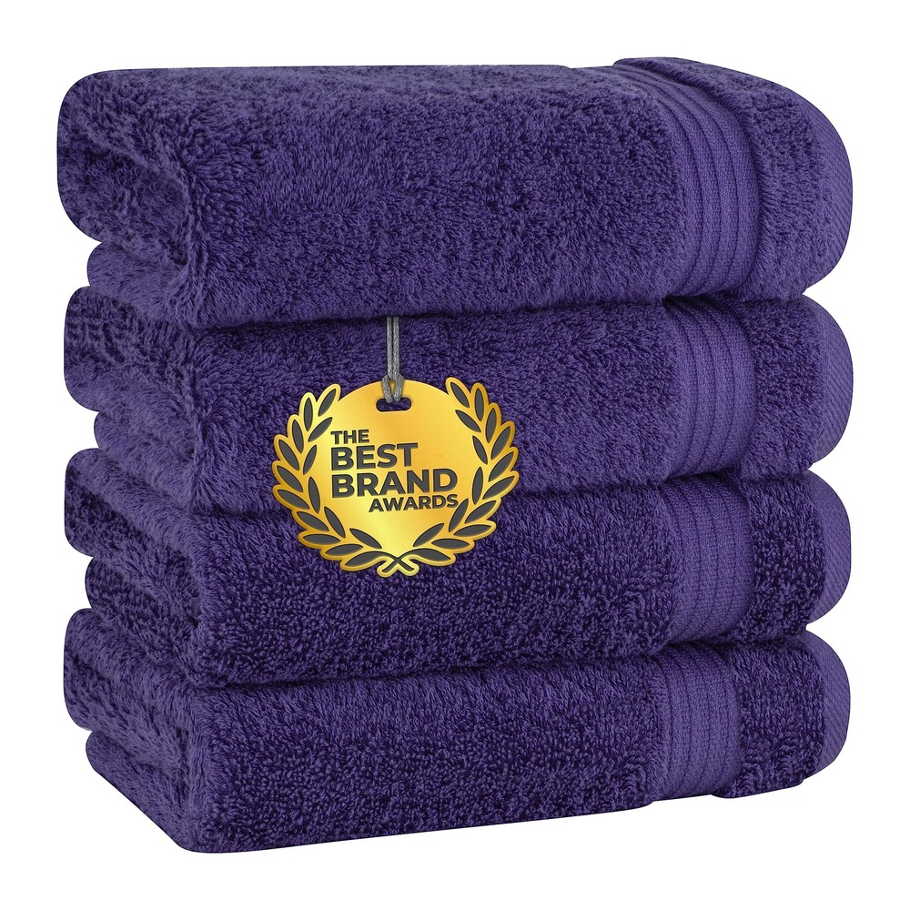 Soft Purple Turkish Cotton Hand Towel Set - 4-Piece Bath Essentials