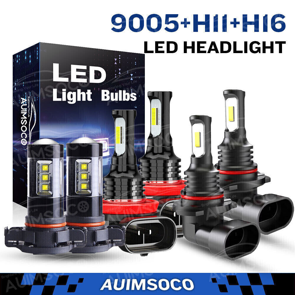 For Chevy Suburban 1500 2007-2014 Led headlight Hi-Lo Beam Fog Light 6000K 6Pcs