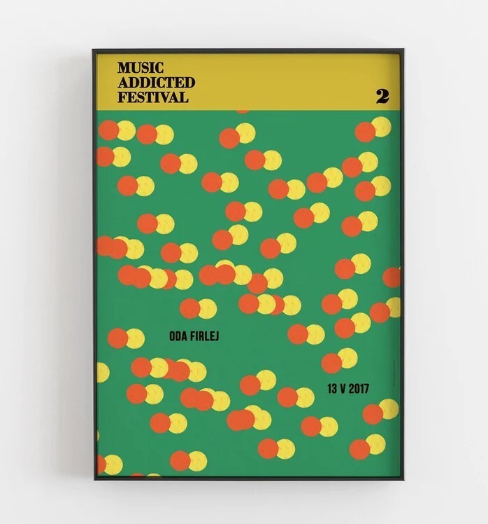Music Addicted Festival 2, original polish poster, plakat, concert, print, art