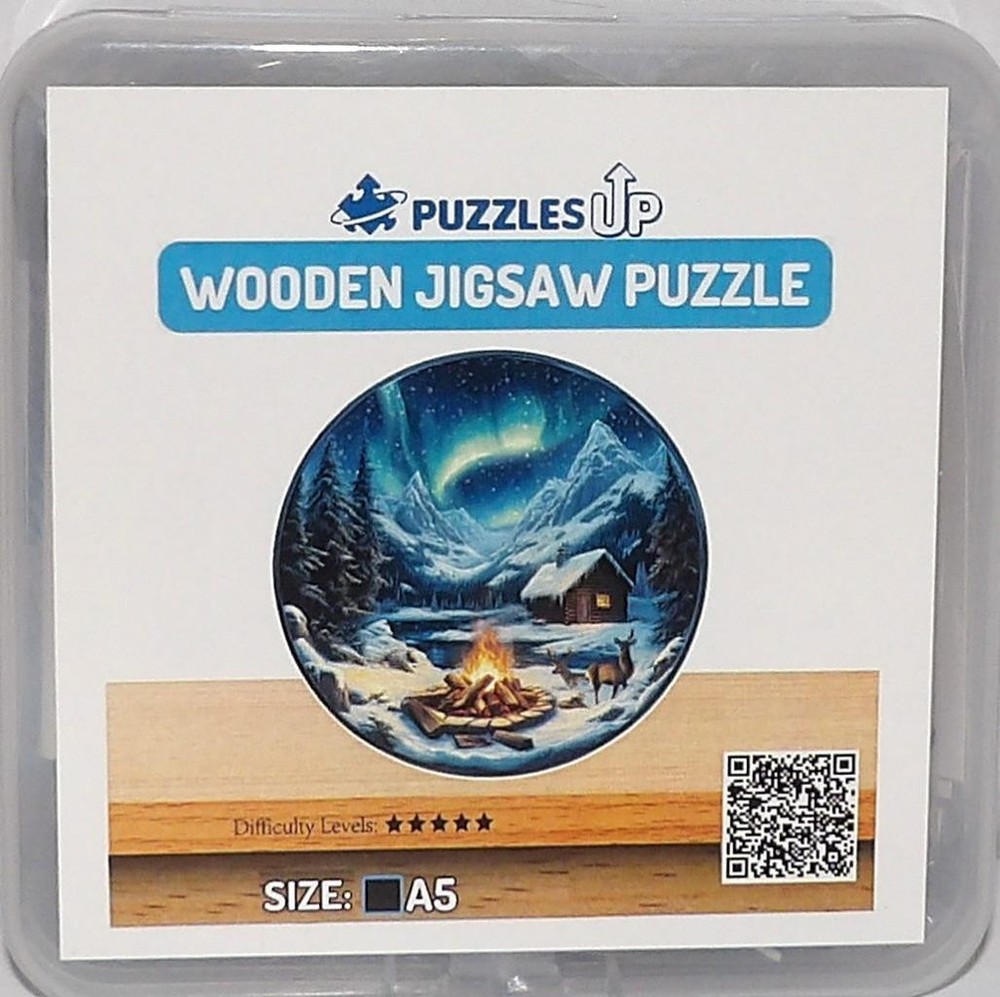 PuzzlesUP Wooden Jigsaw Puzzle NORTHERN VILLAGE A5 Small 5.3