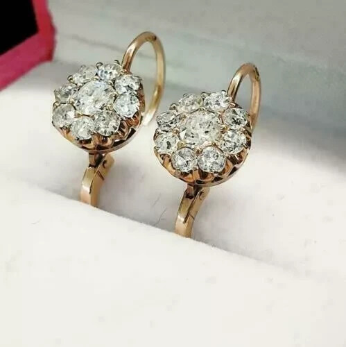 1.80 Ct Round Lab Diamond Hoop Earrings in 14K Yellow Gold
