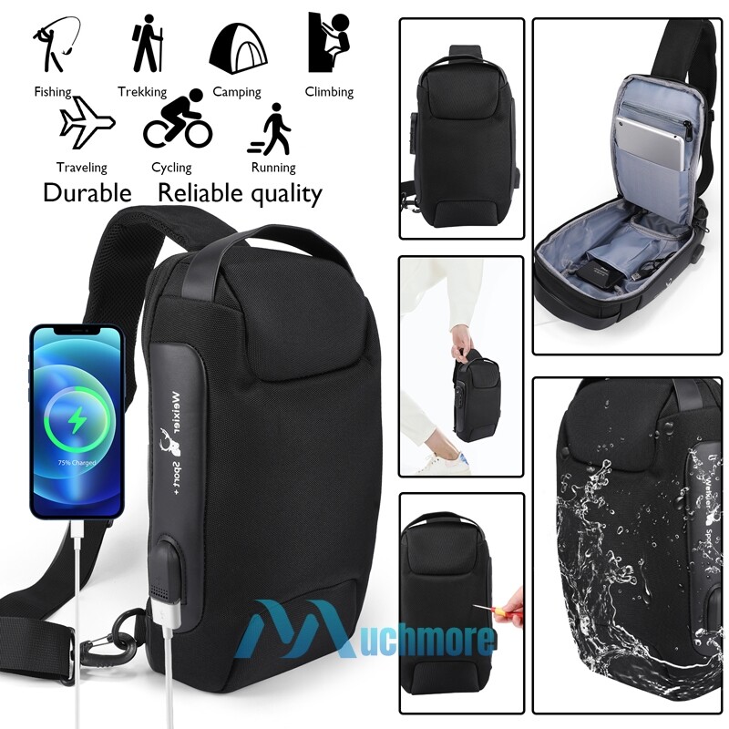 Waterproof Anti-Theft Crossbody Sling Bag for Travel & Hiking