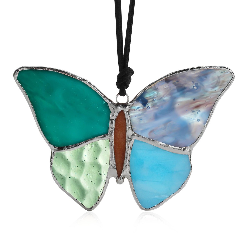 Butterfly Stained Glass Window Hangings Handmade Animal Design Panels Ornamen...