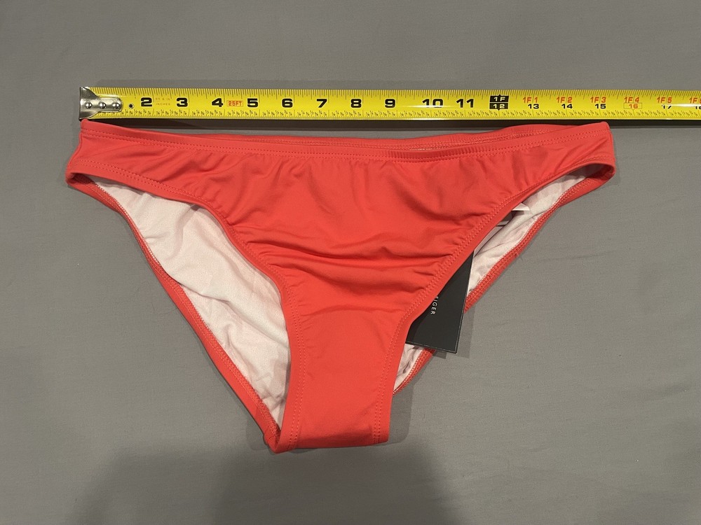 TOMMY HILFIGER WOMEN'S BIKINI SWIM BOTTOM, SIZE L ORANGE NWT