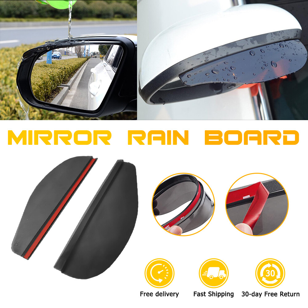 2PACK Rear View Mirror Rain Board Eyebrow Guard Sun Visor Car Accessories Black