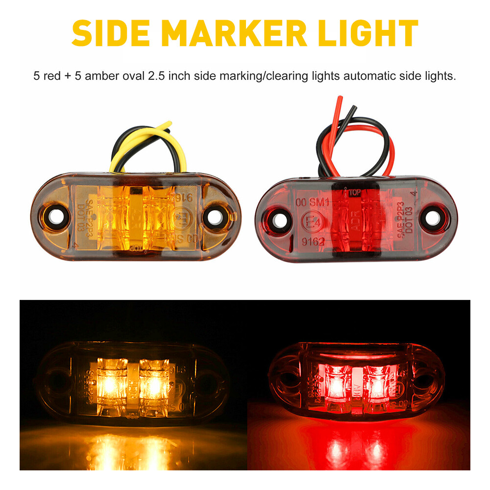 5x Amber 5x LED Red 2.5