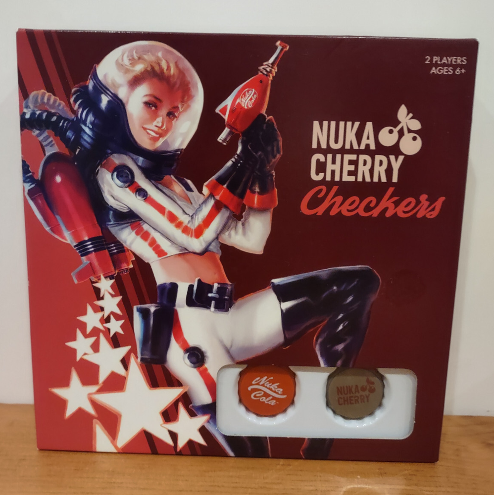 Fallout Nuka Cherry Checkers GameStop Exclusive Bethesda Bottle Cap Collectible