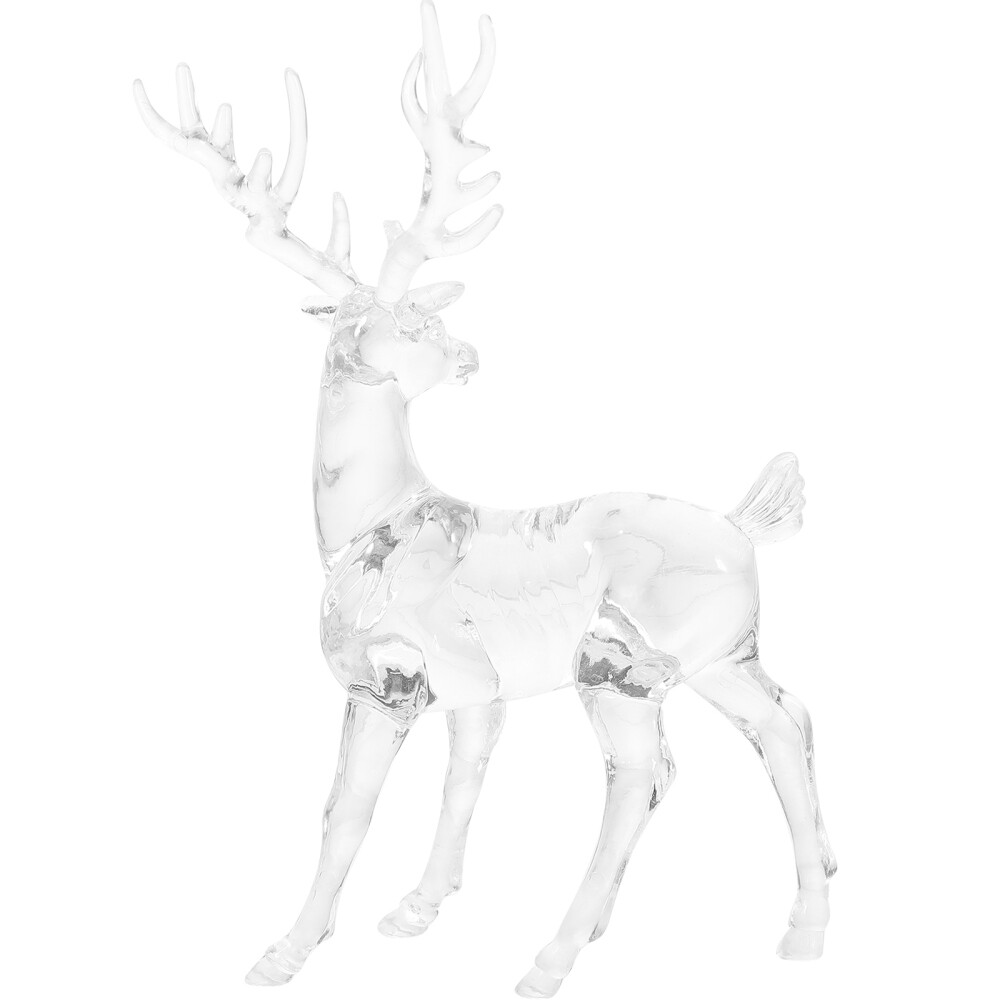 2pcs holiday deer sculpture Decorative Lovely Acrylic Clear Xmas