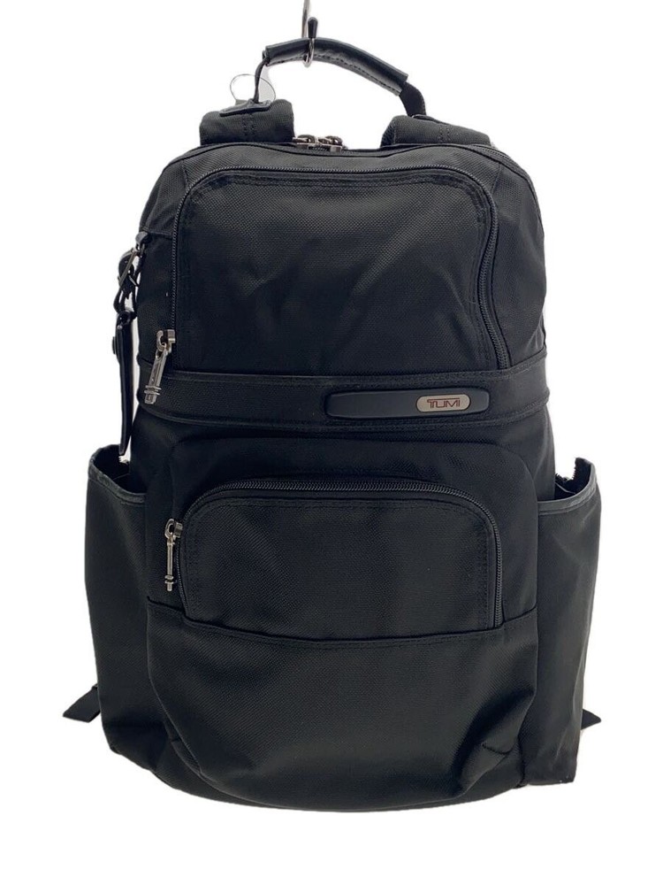 Tumi Backpack/Nylon/Black/ Fittings With Scratches On Leather Part 1317