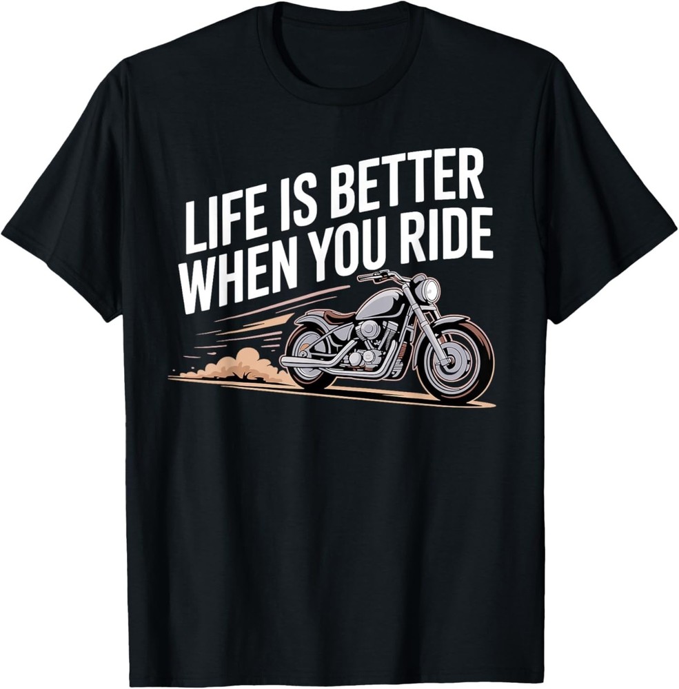 Funny Motorcycle Biker Art for Men Women Motorbike Rider T-Shirt