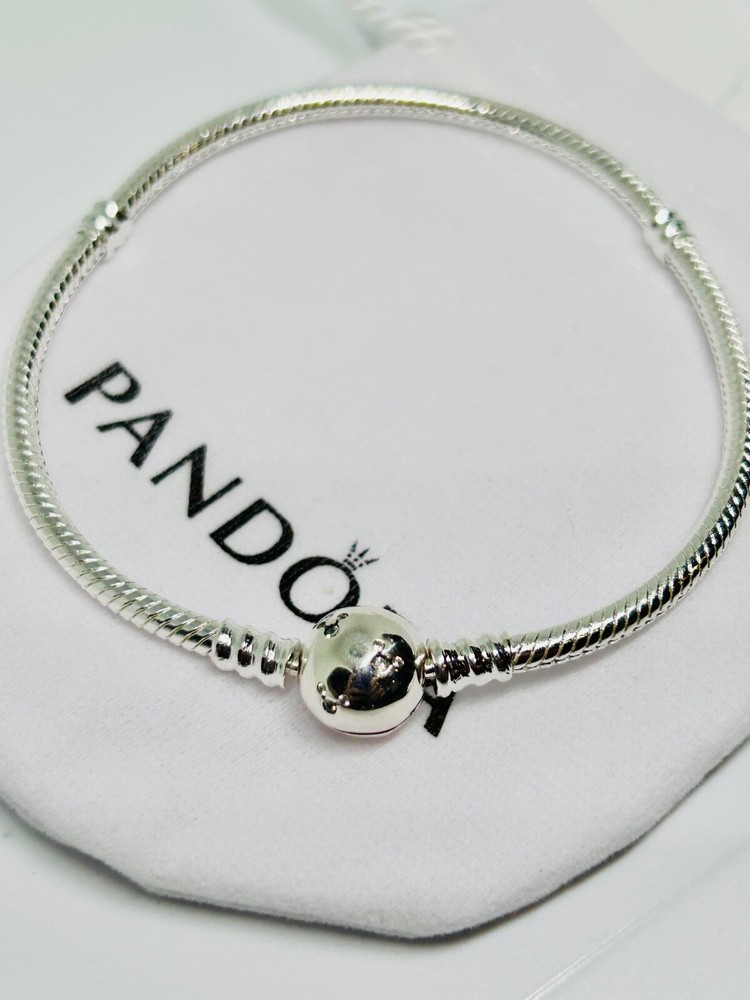 Pandora Disney Sparkling Mickey Mouse Snake Chain Bracelet 17cm Silver  