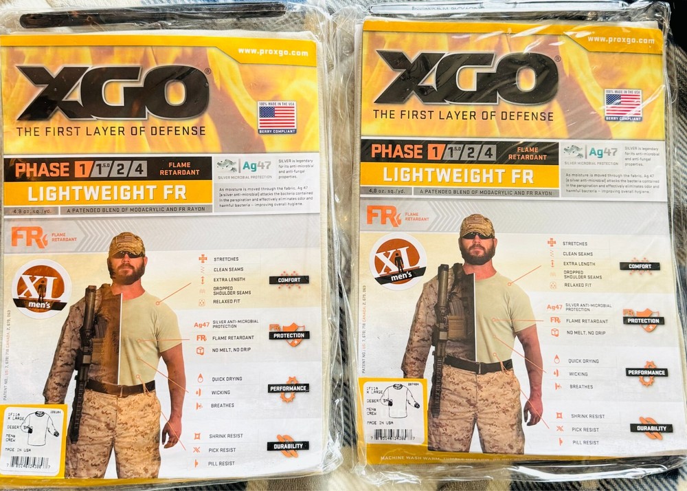 New Military XGO Phase 1 Flame Retardant Lightweight Crew Shirt XL with Free Shipping