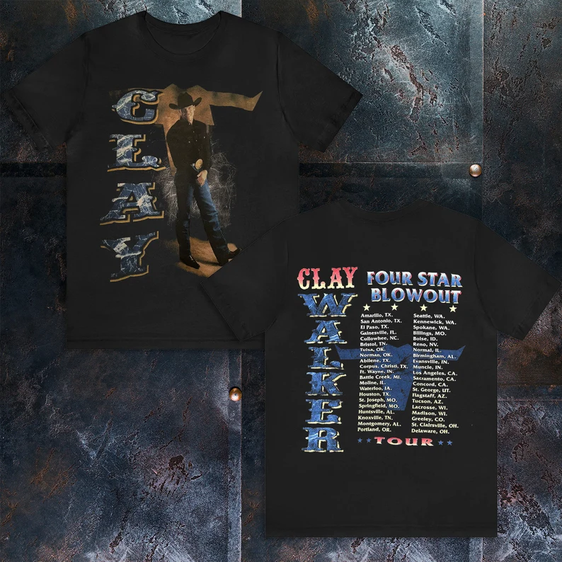 Vintage 90's Clay Walker Four Star Blowout Concert Tour Short Sleeve Unisex Tee