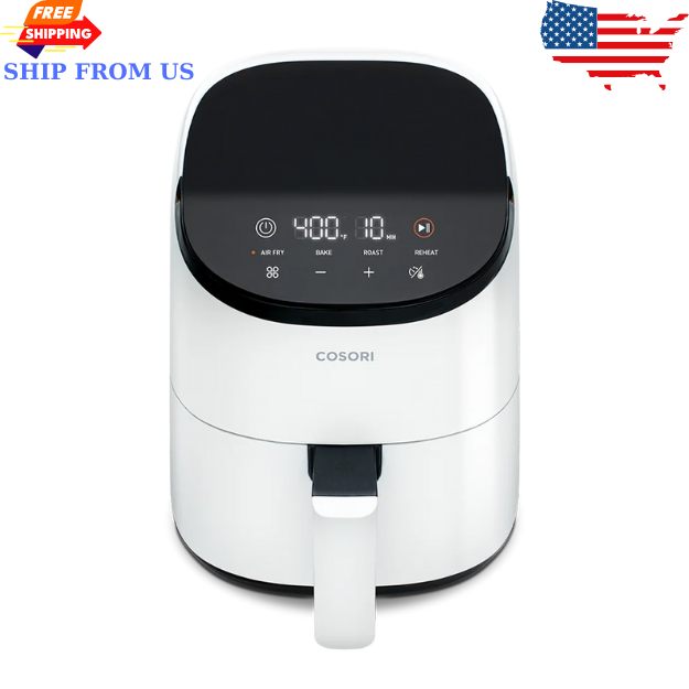COSORI Air Fryer 2.1QT – Compact 4-in-1 Mini Airfryer, Nonstick Basket | White