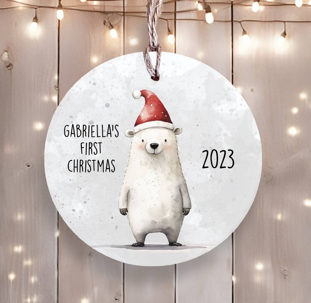 Personalized Ceramic First Christmas Add Name And Date Or Year Custom Christmas
