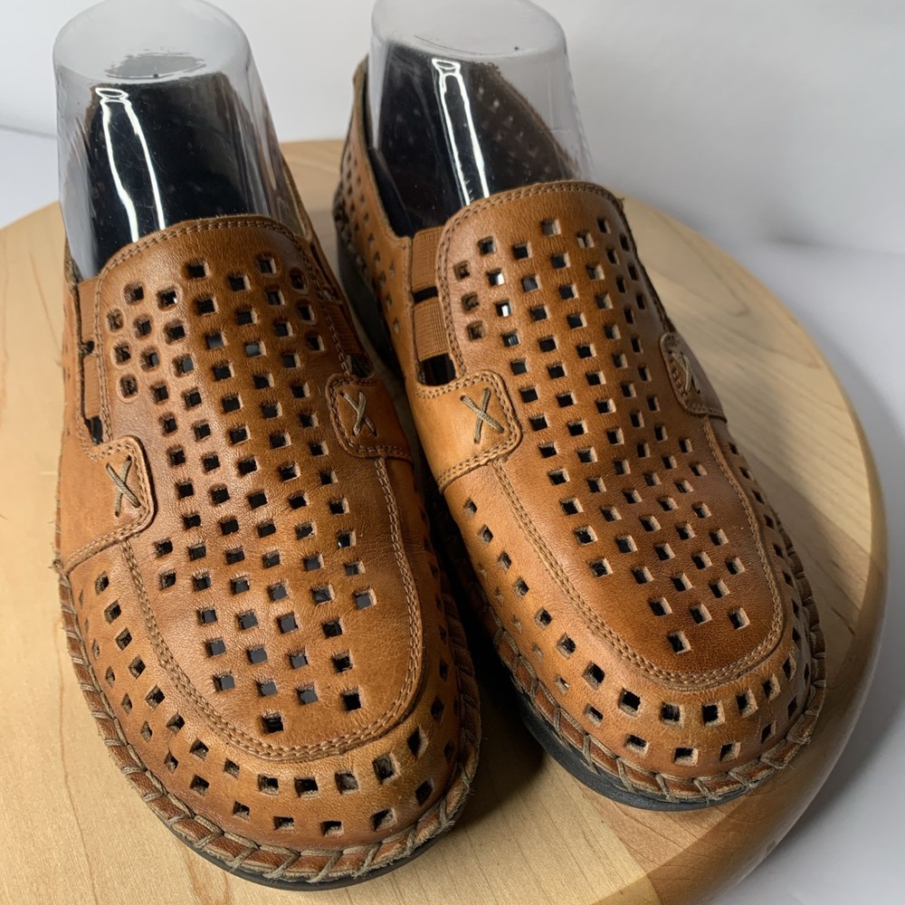 Rieker Susan Antistress Womens Perforated Loafer 38 US 7.5 Brown Leather Shoes