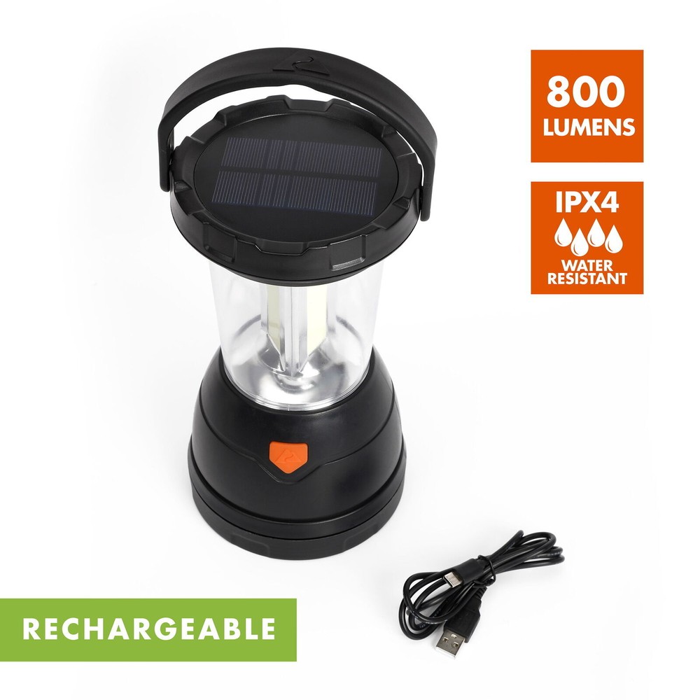 NEW Triplex LED Survival Lantern, 800 Lumens, Rechargeable, Solar, Crank