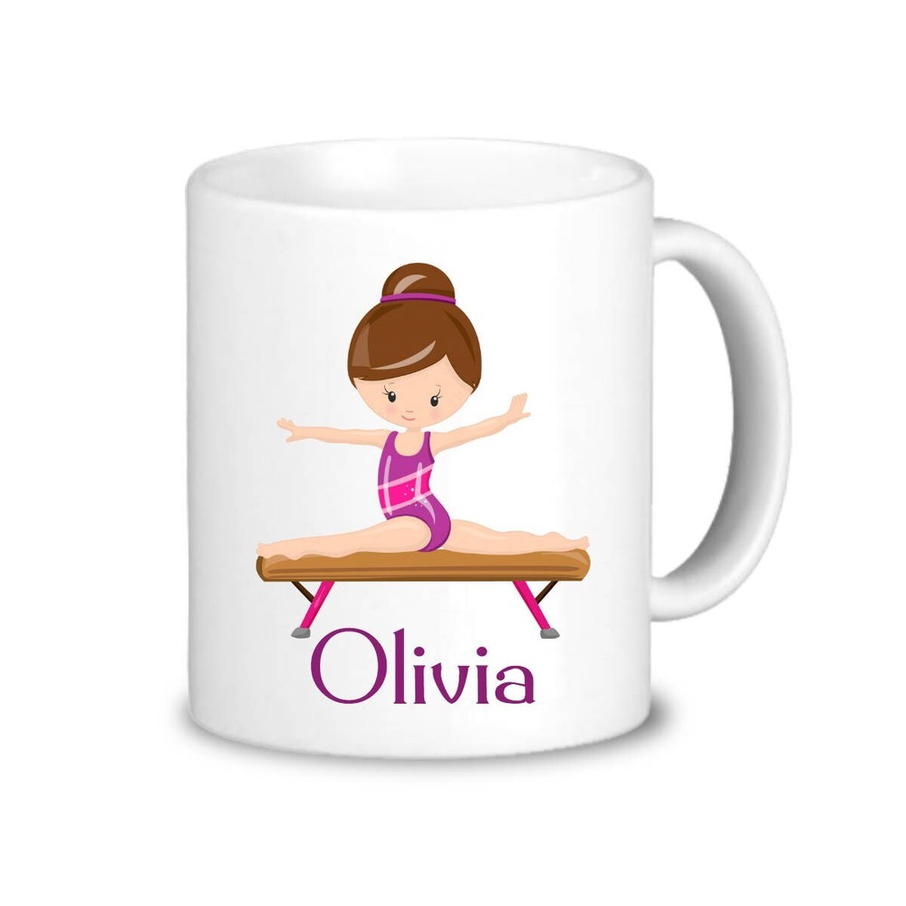 Kids Gymnastic Mug Purple Gym Drinkware Cup Girl Gymnast Personalized Mug You