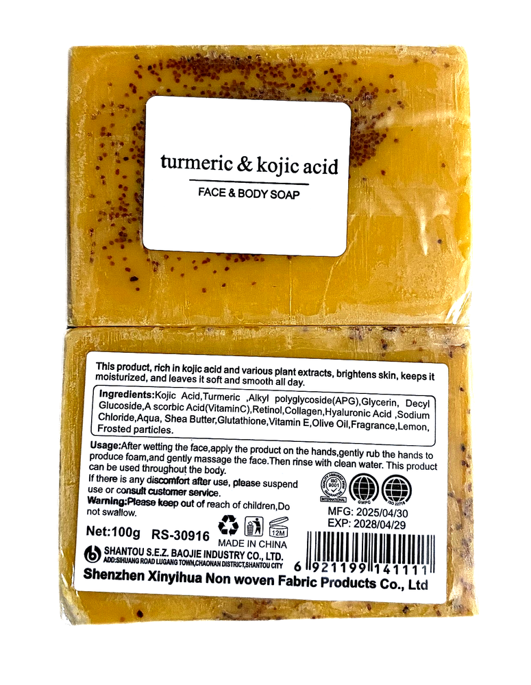 2 pieces Tumeric & Kojic Acid Face & Body Soap 3.5 Oz