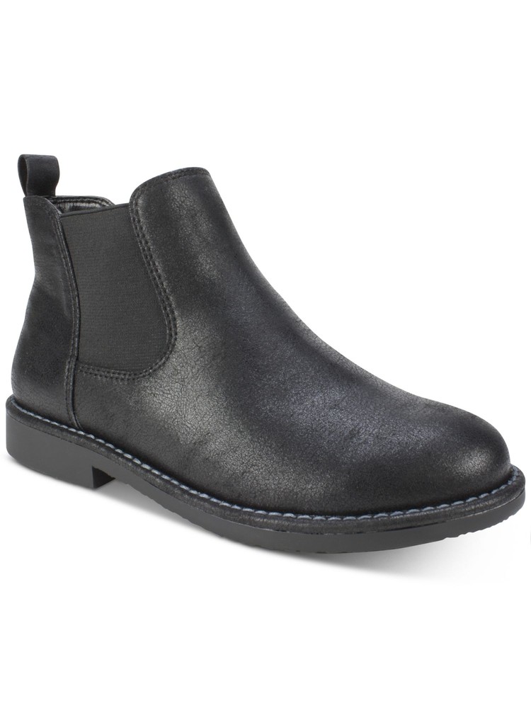 SEVEN DIALS Womens Black Stretch Maggie Round Toe Block Heel Slip On Booties 5 M