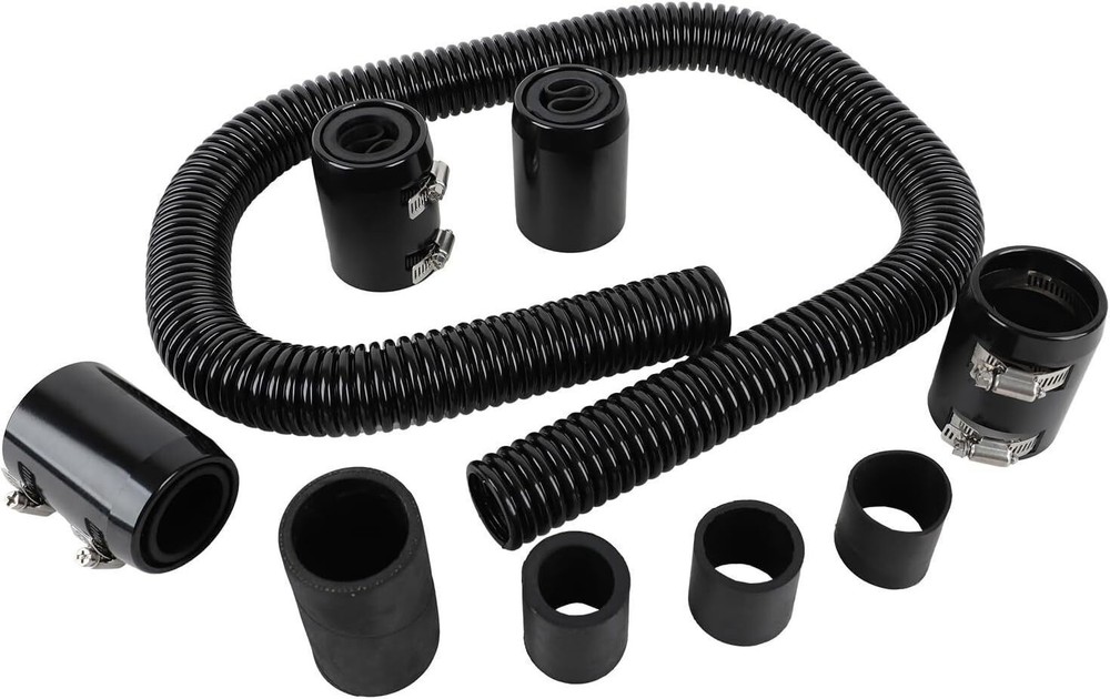Universal 36'' Stainless Steel Radiator Flexible Coolant Water Hose Kit w/4 Caps