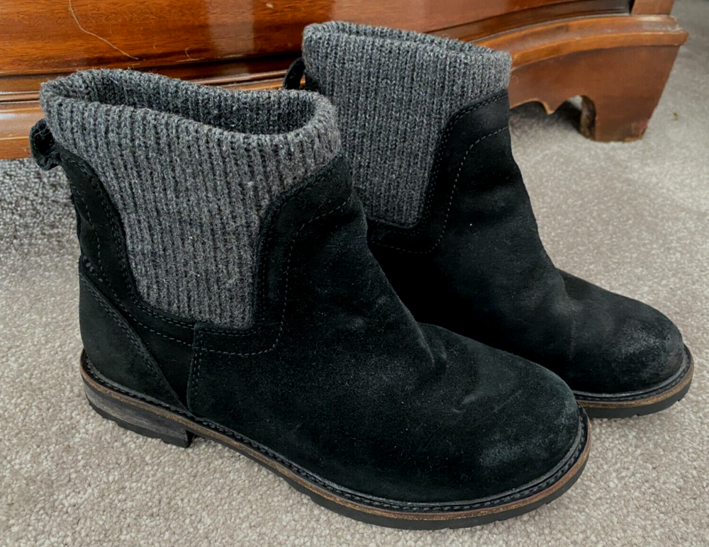 LL Bean Boots Womens SZ 7 Black East Point Waterproof Suede Ankle Chelsea