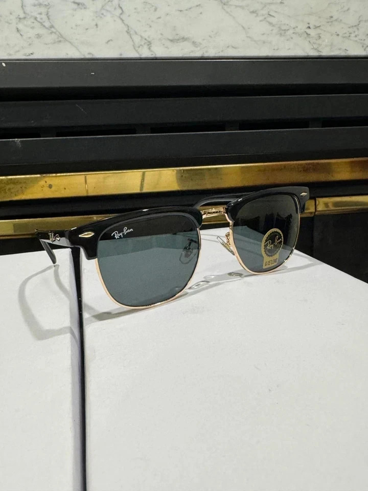 Ray-Ban RB3016 Clubmaster Sunglasses – Black Frame with Neutral Gray Lenses--