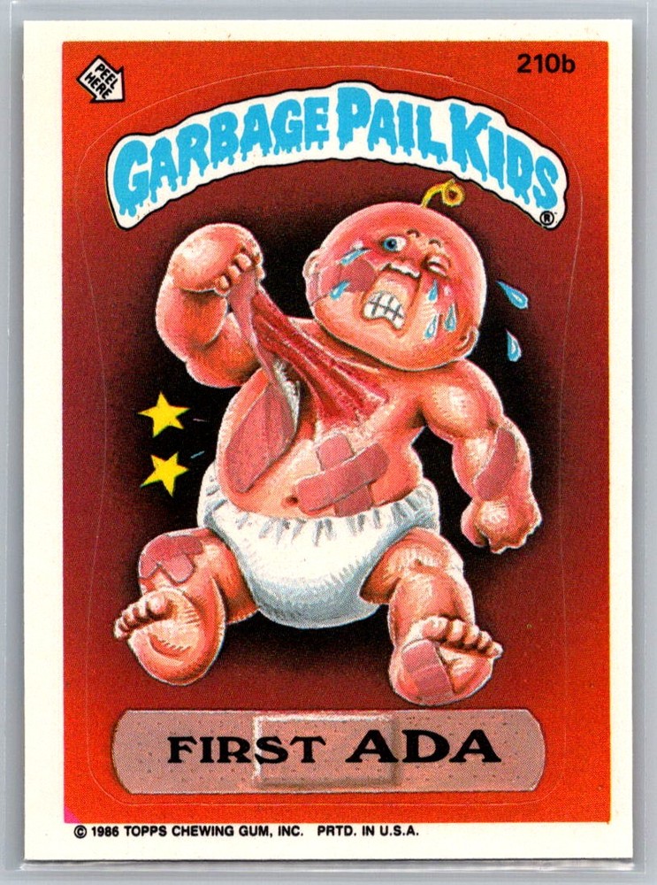1986 Topps Garbage Pail Kids Series 6 #210b First ADA Graded