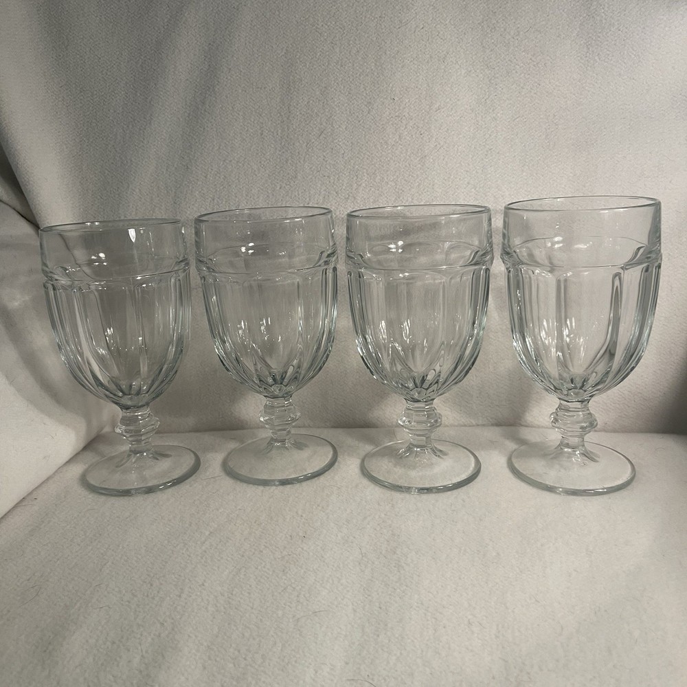 Libbey Gibraltar Clear Glass Set Of 4 Iced Tea Water Beverage Goblets