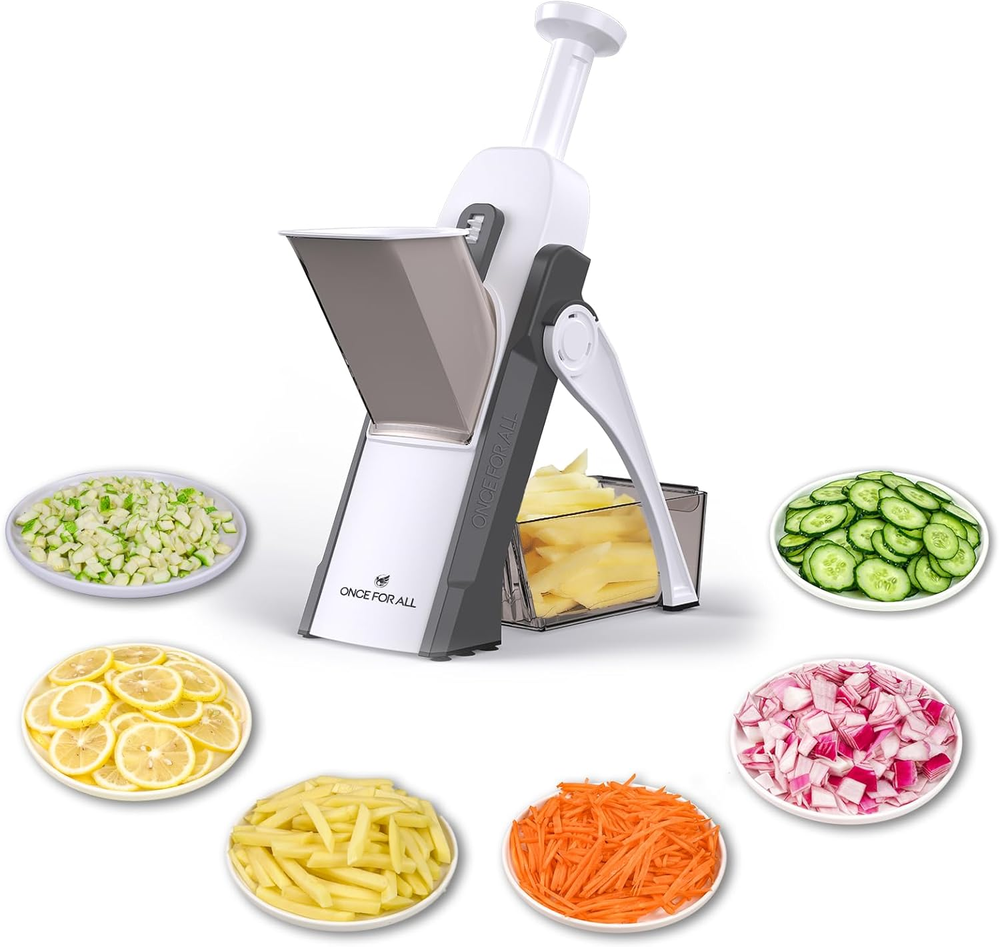 Safe Mandoline Slicer 5 in 1 Vegetable Chopper Food Potato Cutter, Strips Julien