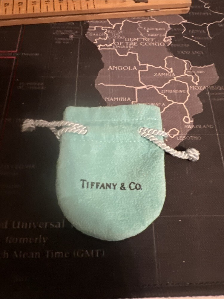 Tiffany & Co Empty Packaging Small Blue Drawstring Closure Jewelry Pouch