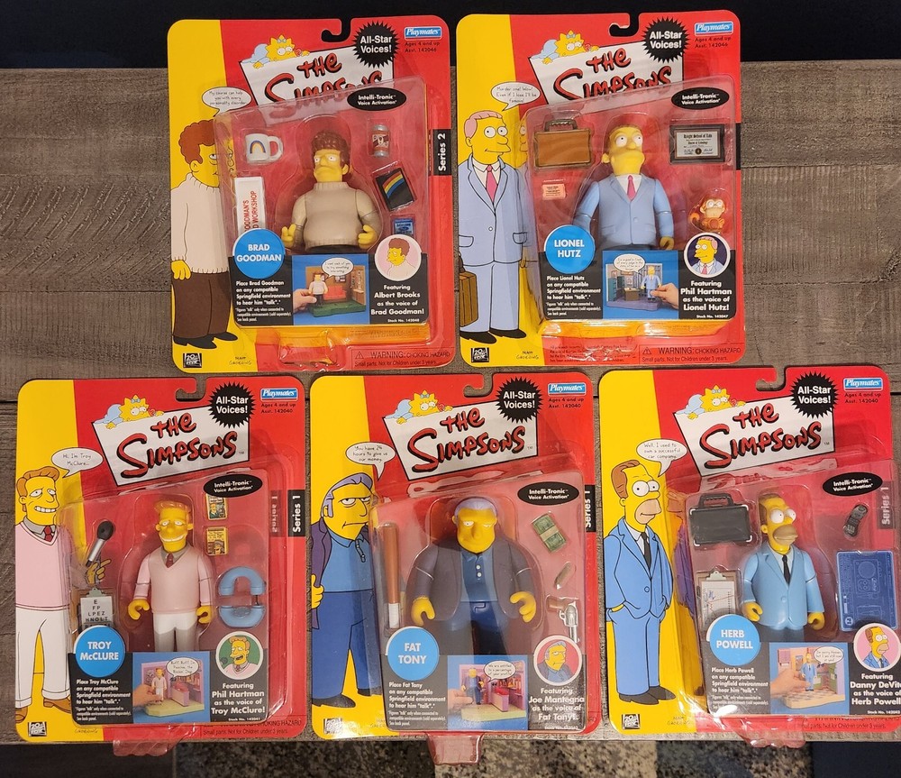 Playmates All Star Voices Simpsons Lot - Brad Fat Tony Herb Lionel Troy McClure