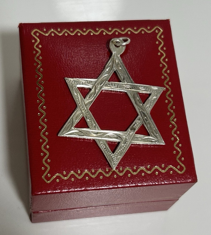 Vintage Sterling silver Star of David charm pendant Rare