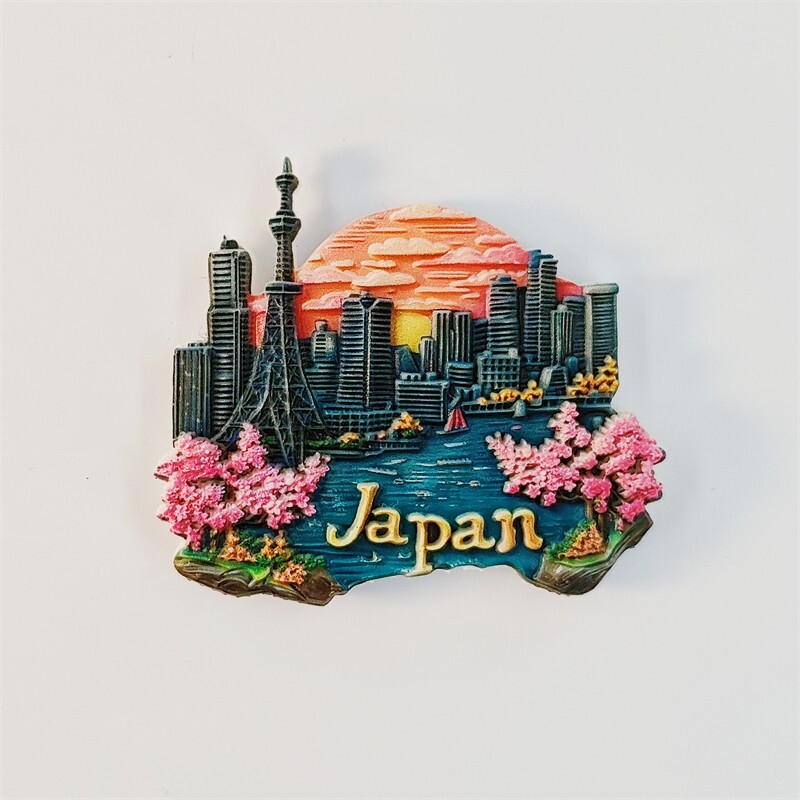 Japan Tokyo Sunset Building Scenery Tourist Souvenir 3D Resin Fridge Magnet Gift