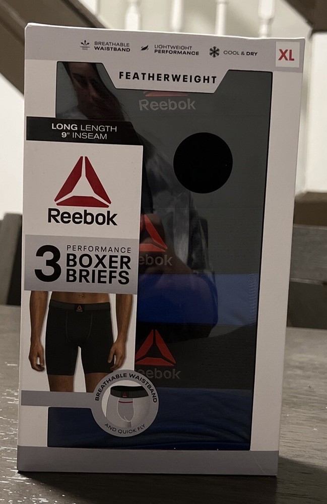 Reebok Performance Boxer Briefs Breathable Lightweight Performance Cool & Dry