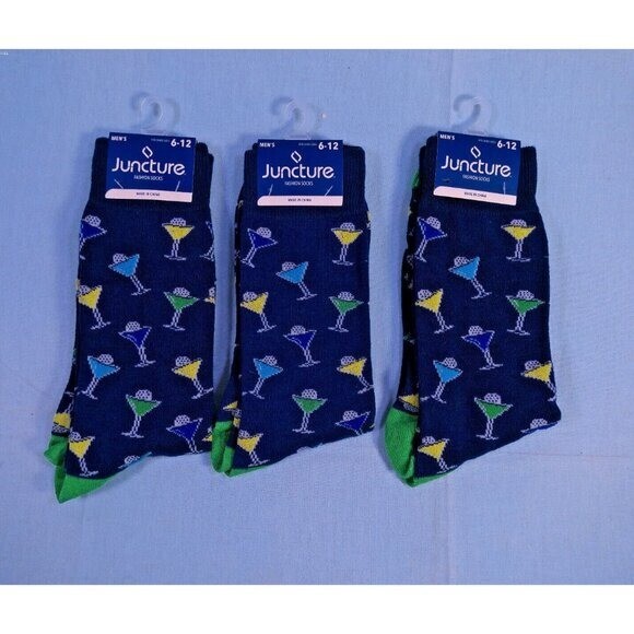 3 Pairs Of Golf Balls In Martin Glases Themed Socks Men Calf Socks