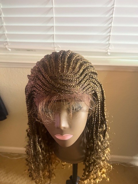 WIG 3 LACE FRONT BRAID CURLY WIG