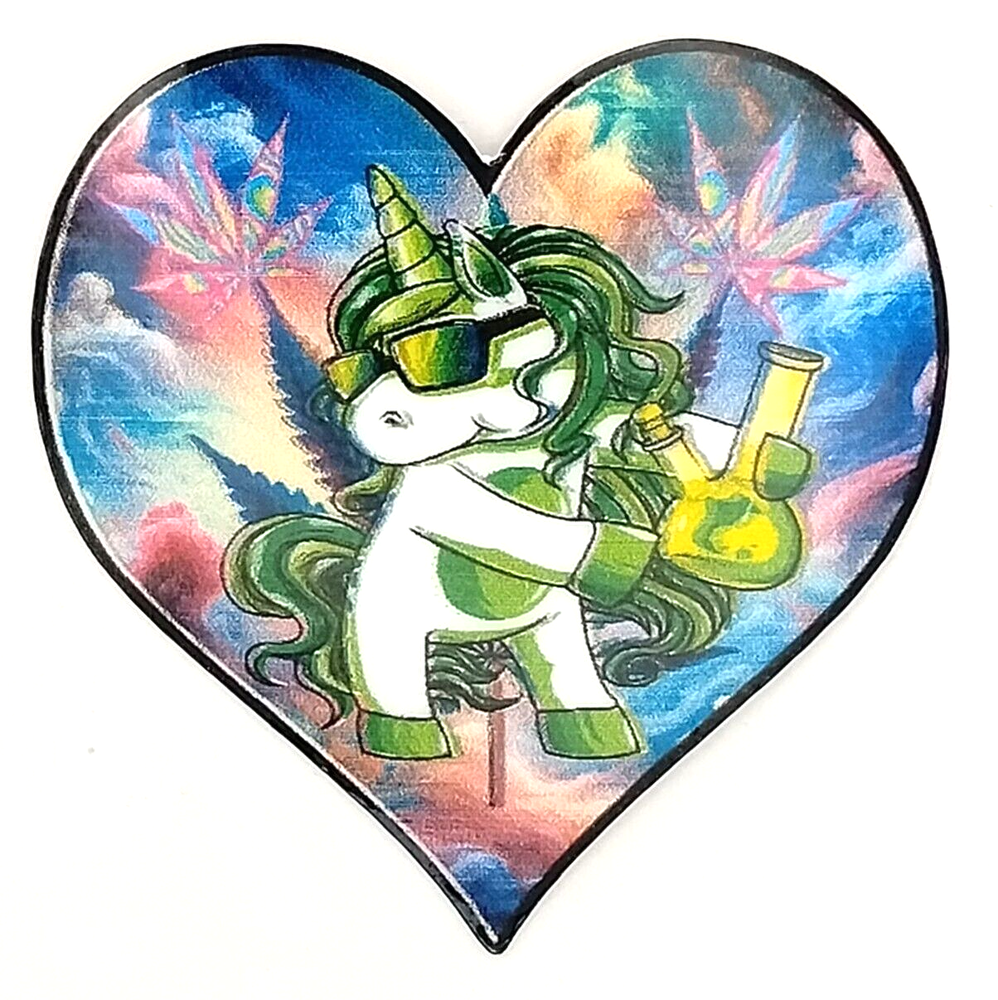 420 Weed Sticker Weedicorn Cannabis Sticker Green UV Safe Ganja Sticker Stoner