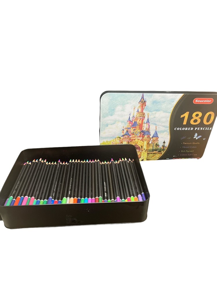 Soucolor 180 Artist Colored Pencils Soft Core, Adult Coloring Barely Used