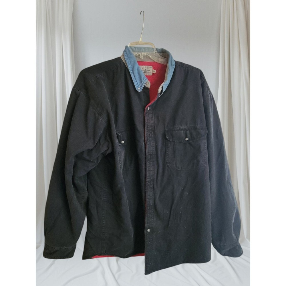 Redhead Mens Coat Size TXXL Black Gorpcore Button Front Heavyweight