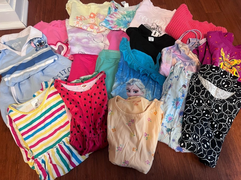 Girls Size 5/6 Small Clothes Lot Of 20 Dresses Tops Kids School Summer Disney
