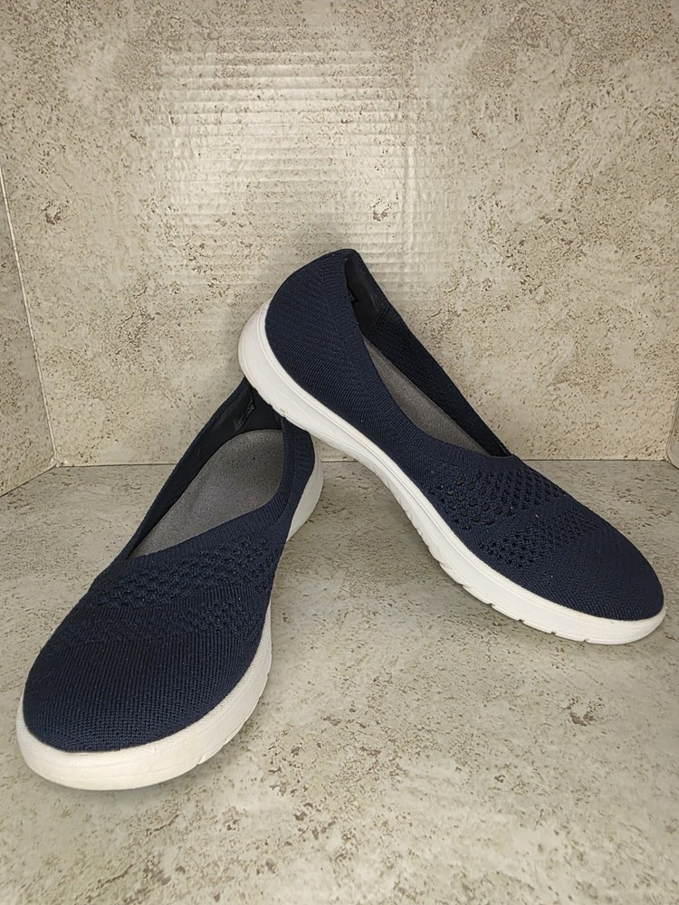 Clarks Cloudsteppers Adella Moon Knit Slip On Loafers Size 9M Comfort Casual Shoes