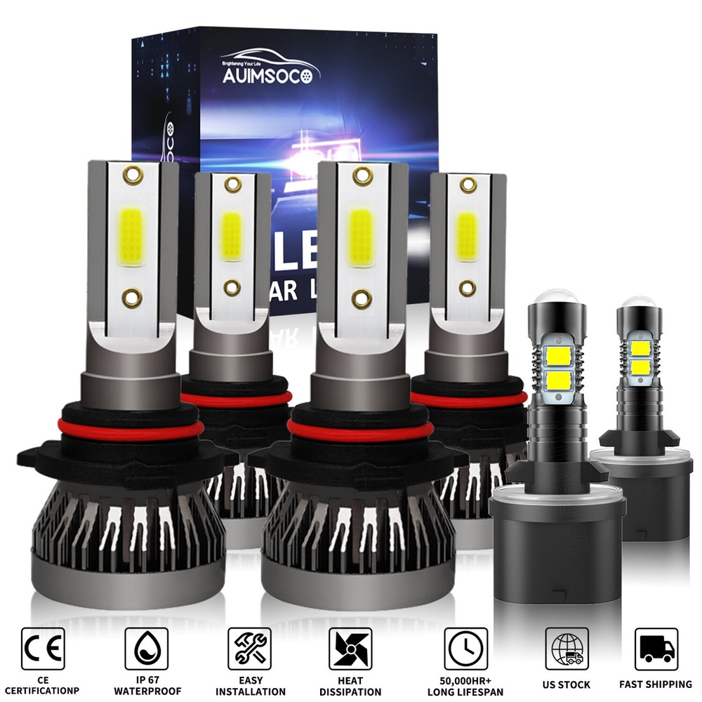 For Chevy Suburban 2000-2006 Tahoe 2001-2006 6x White LED Headlight Fog Bulbs