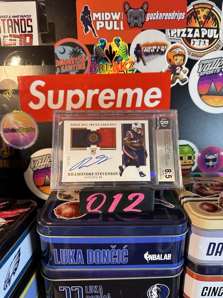 2021 Panini Encased Rhamondre Stevenson Rookie Duel Swatch RPA Autograph #’d /50