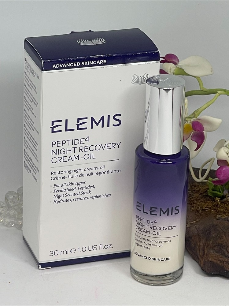 Elemis Peptide4 Night Recovery Cream Oil - 1 fl oz/30 ml - New in Box