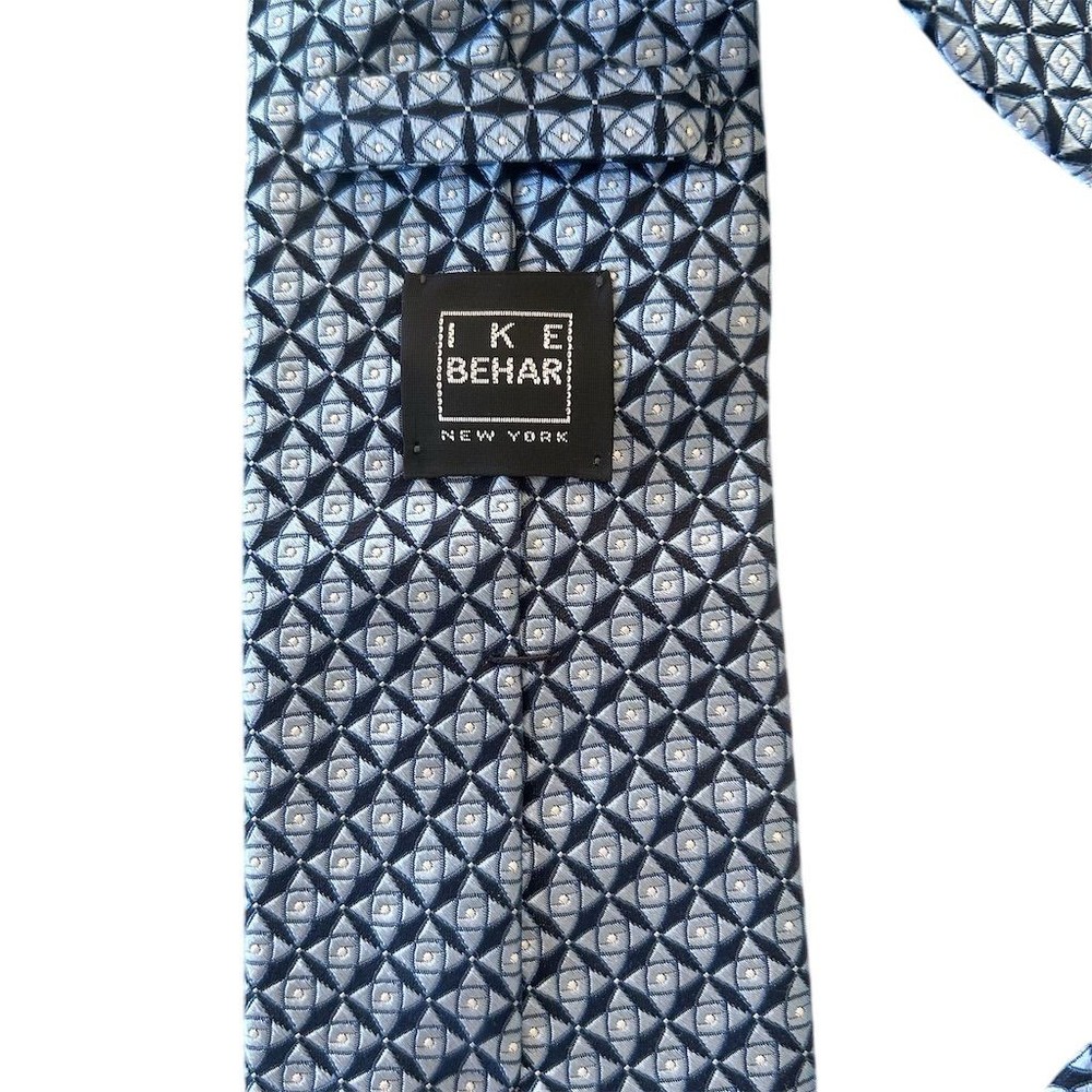 IKE BEHAR NEW YORK Silk Geometric Pattern Men's Necktie