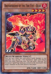 Brotherhood of the Fire Fist Bear 1st Ed NM Yugioh 2013 Tin Card