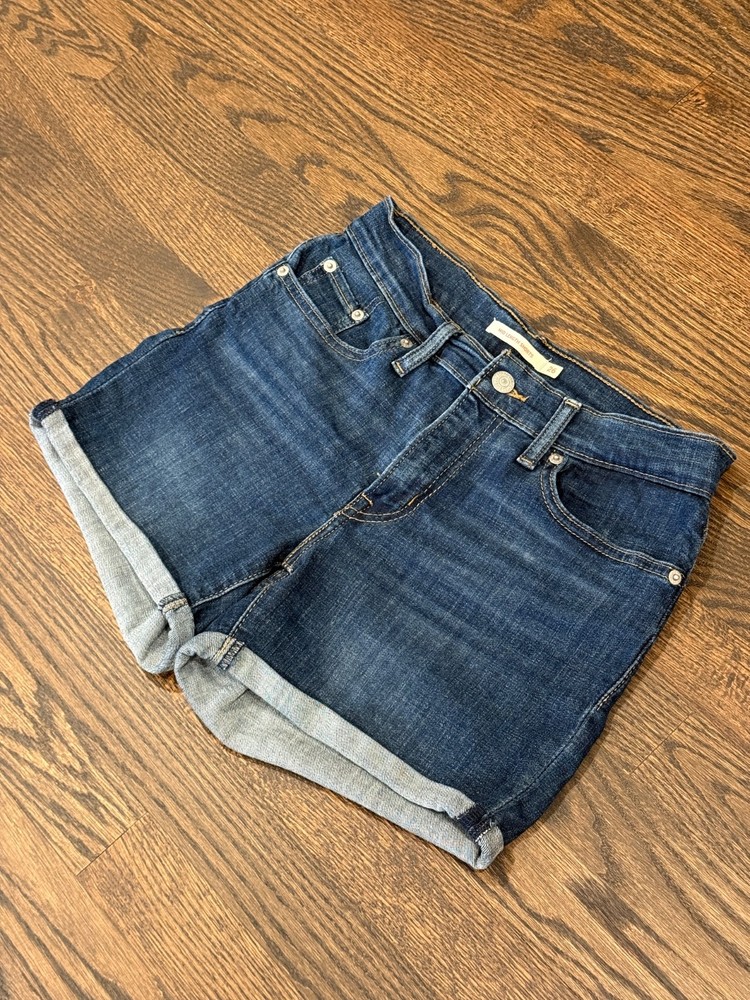 Levi's Mid Length Womens Denim Shorts - Dark Wash Size 26
