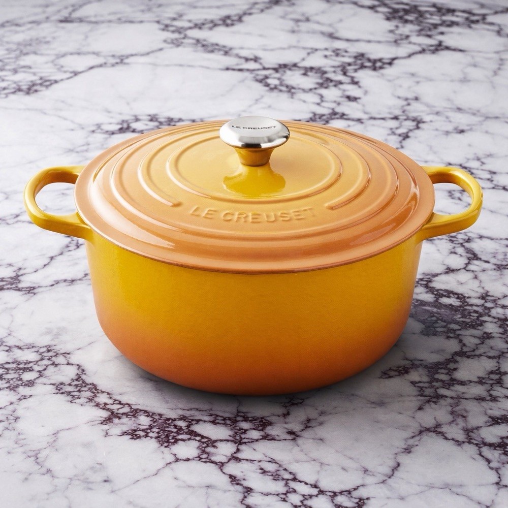 Le Creuset 7.25 Quart Round Dutch Oven Nectar Yellow Color Cast Iron NEW